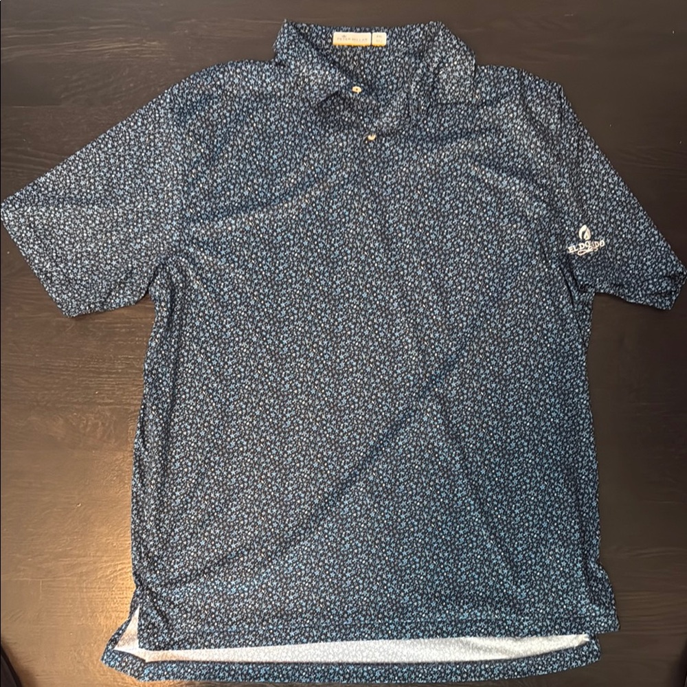 Peter Millar Polo Men's XXL Blue Starfish All Over Featherweight El Dorado Cabo